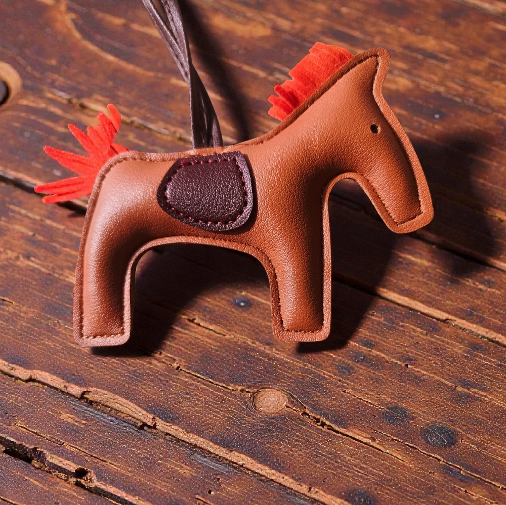 NEW Natasha Horse Faux Leather and Bandana Bag Charm Key Chain 12 Inches NWT - Picture 2 of 4
